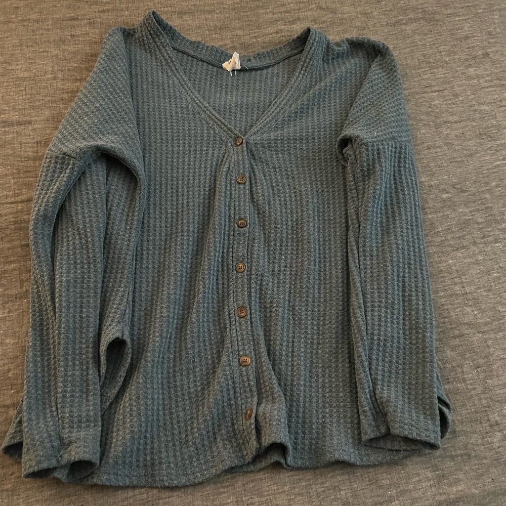 Henley with front buttons